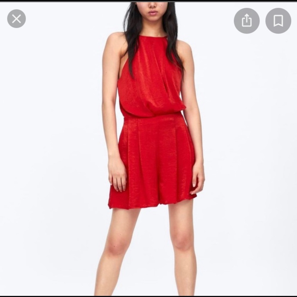 Zara - open back silk material romper